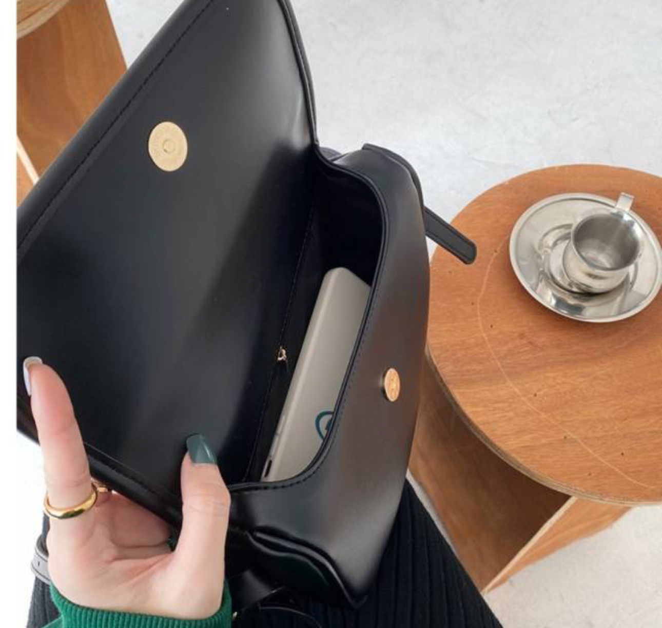 レザー調フラップショルダーバッグ | 詳細画像8