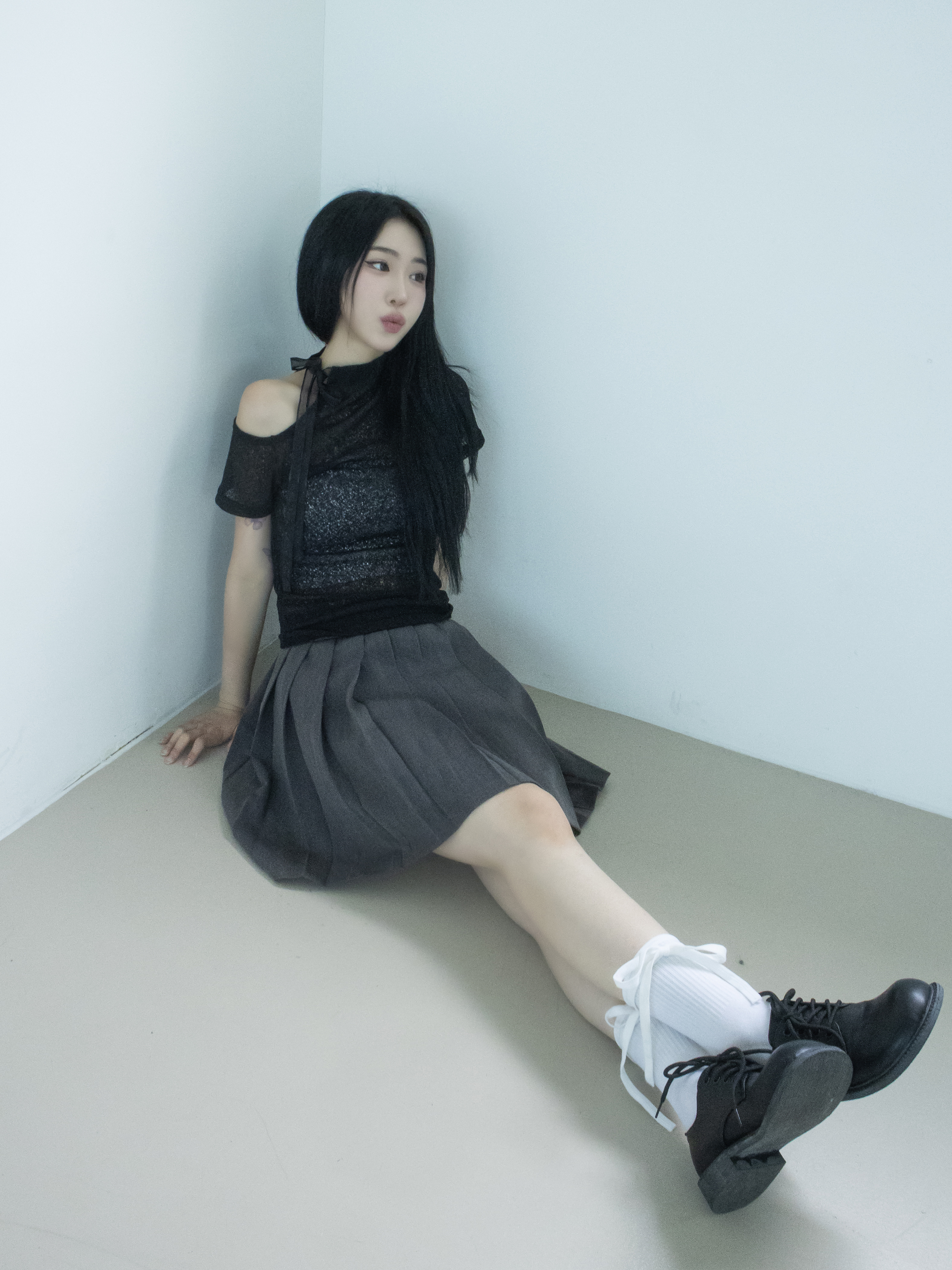リボンハーフネックワンショル半袖Tシャツ | 詳細画像6