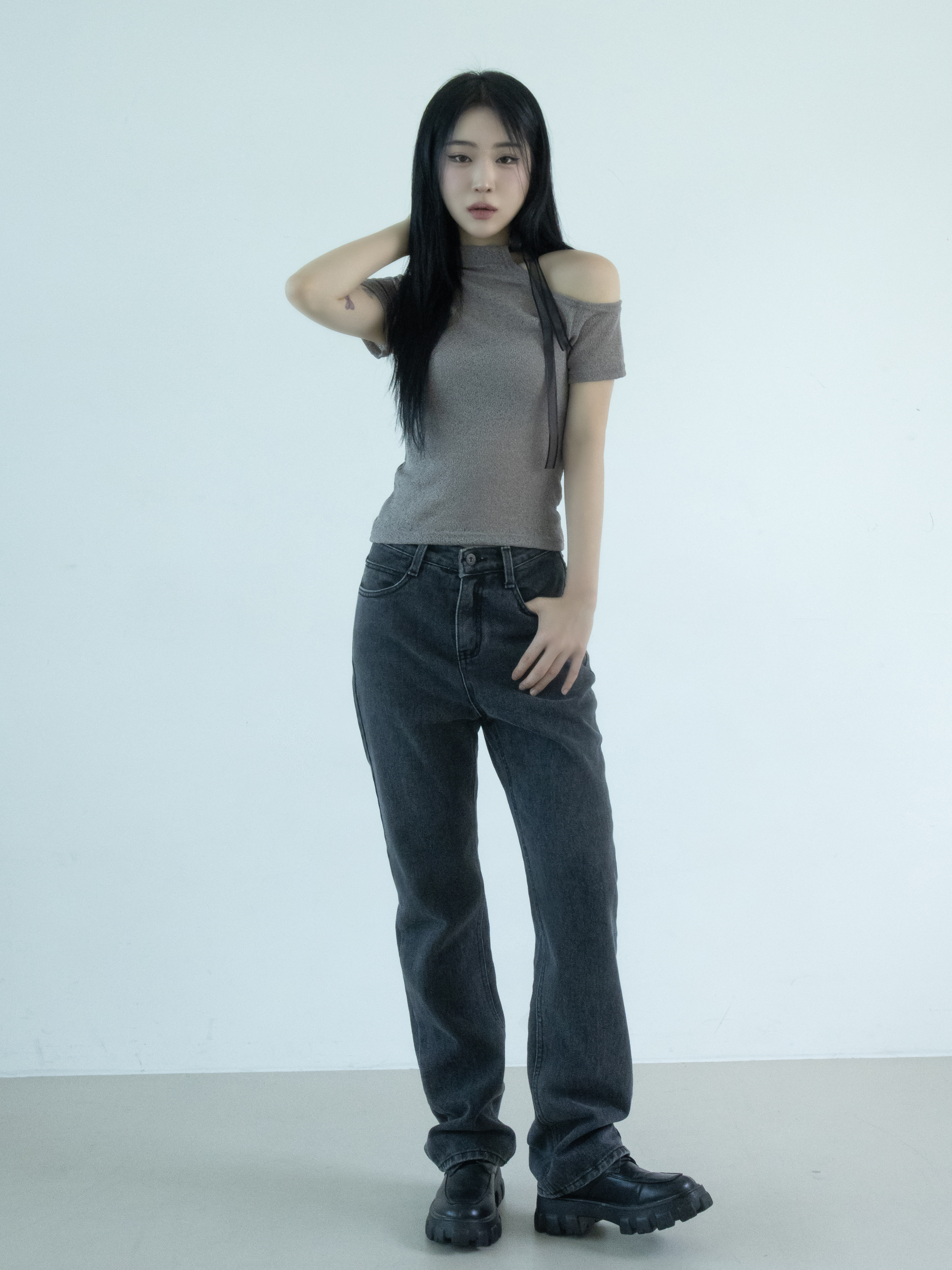 リボンハーフネックワンショル半袖Tシャツ | 詳細画像16