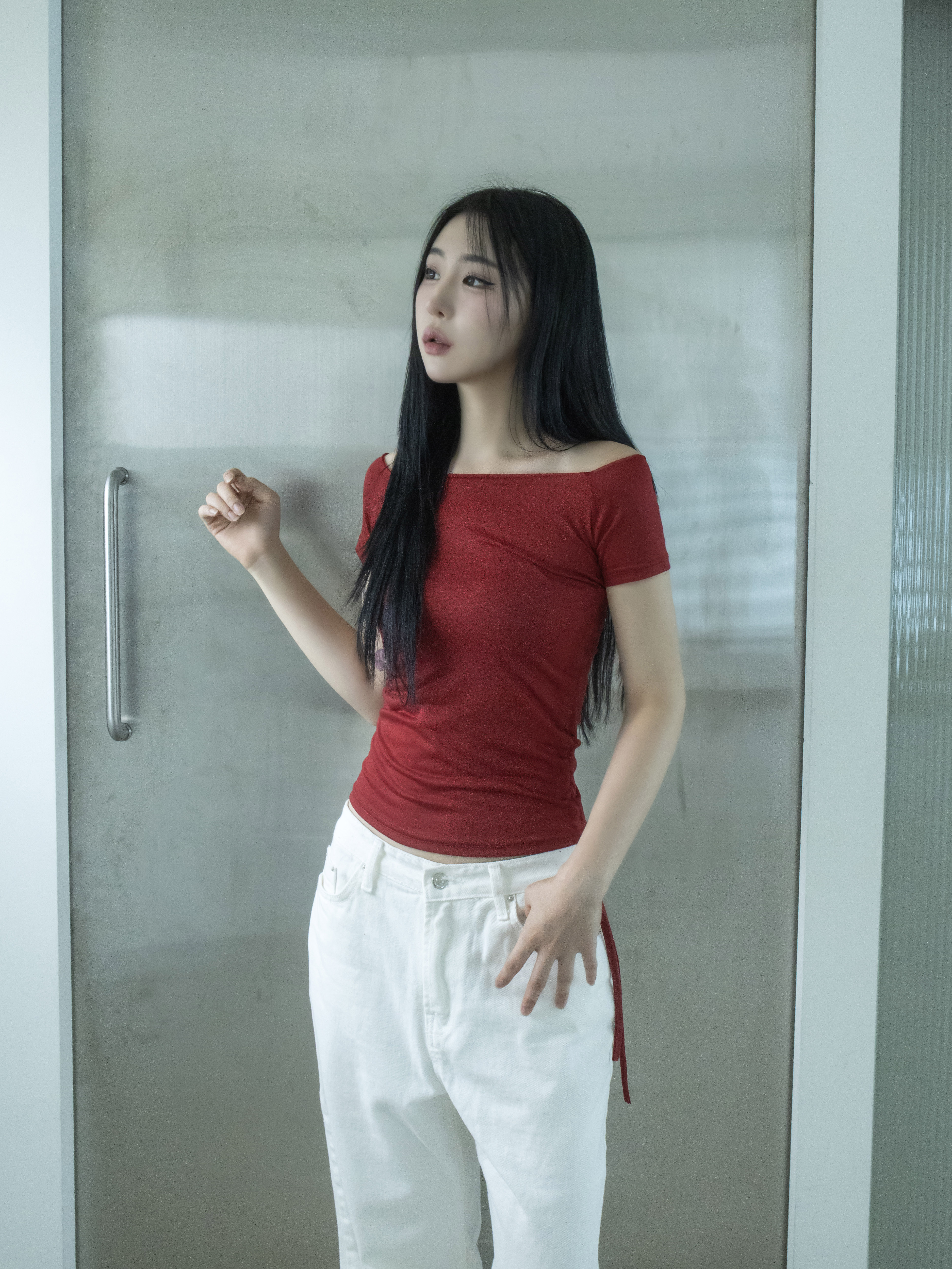 2WAYロールネックシャーリング半袖クロップドTシャツ | 詳細画像7