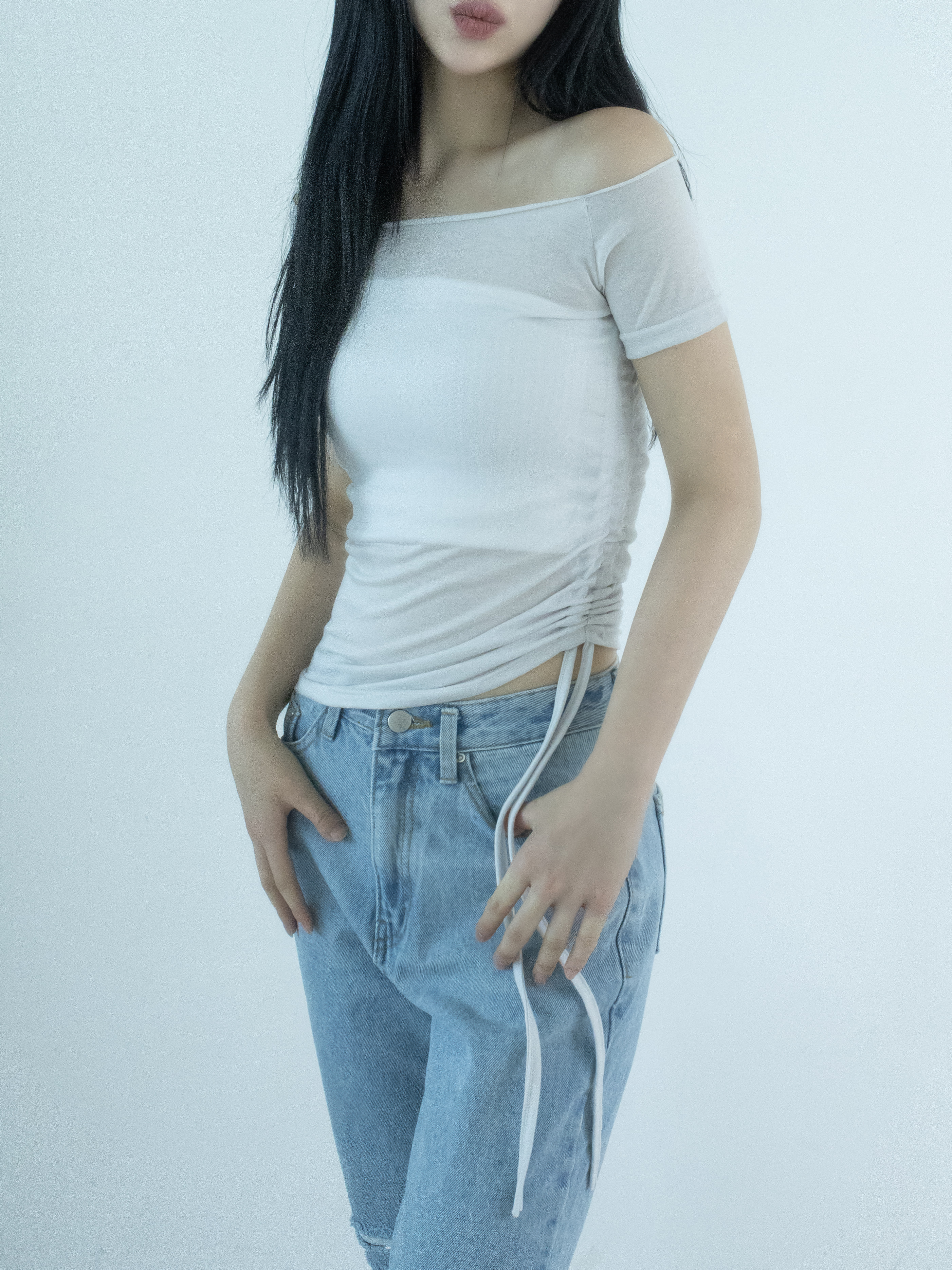 2WAYロールネックシャーリング半袖クロップドTシャツ | 詳細画像18