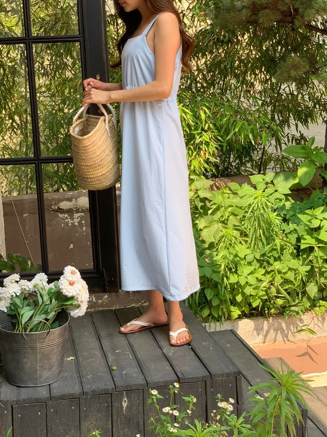 ドローコードスクエアノースリワンピース | 詳細画像1