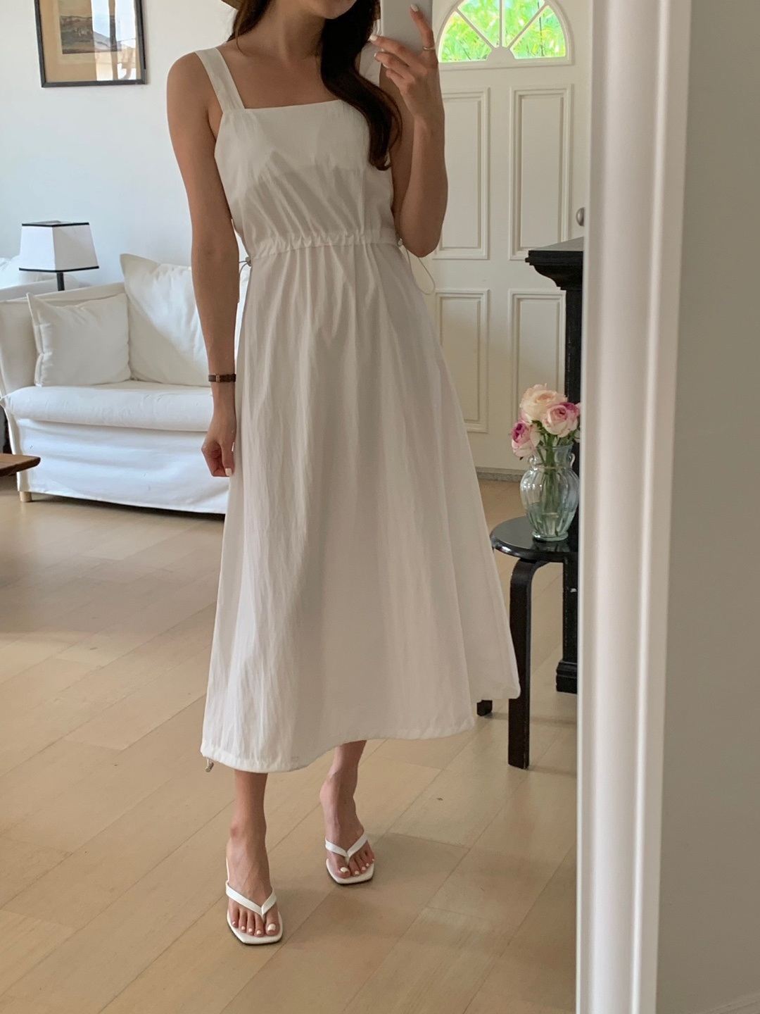 ドローコードスクエアノースリワンピース | 詳細画像8