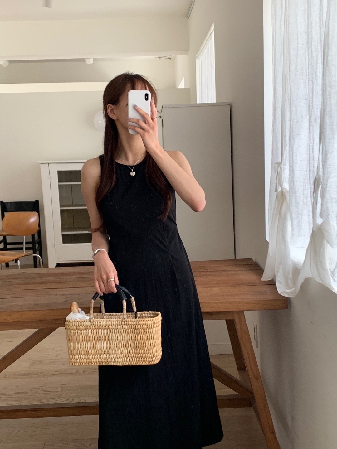 バックボタンスリットダーツノースリワンピース | 詳細画像5