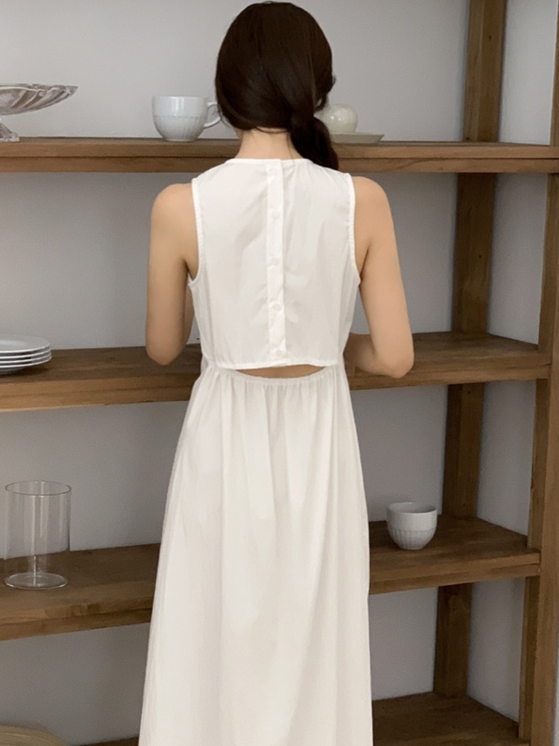 バックボタンスリットダーツノースリワンピース | 詳細画像9