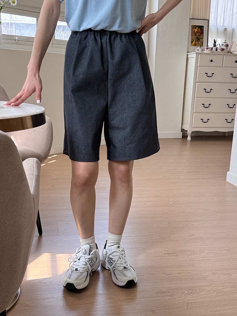 ウエストゴムワンタックハーフワイドデニムパンツ | 詳細画像7