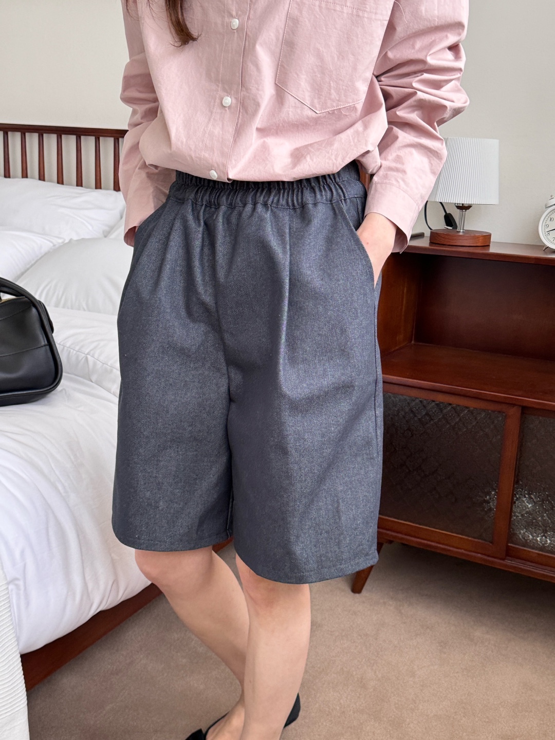 ウエストゴムワンタックハーフワイドデニムパンツ | 詳細画像10