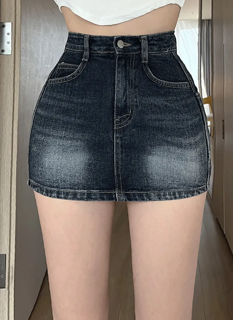 サイドポケットデニムスカートショートパンツ | lovemuse | 詳細画像1