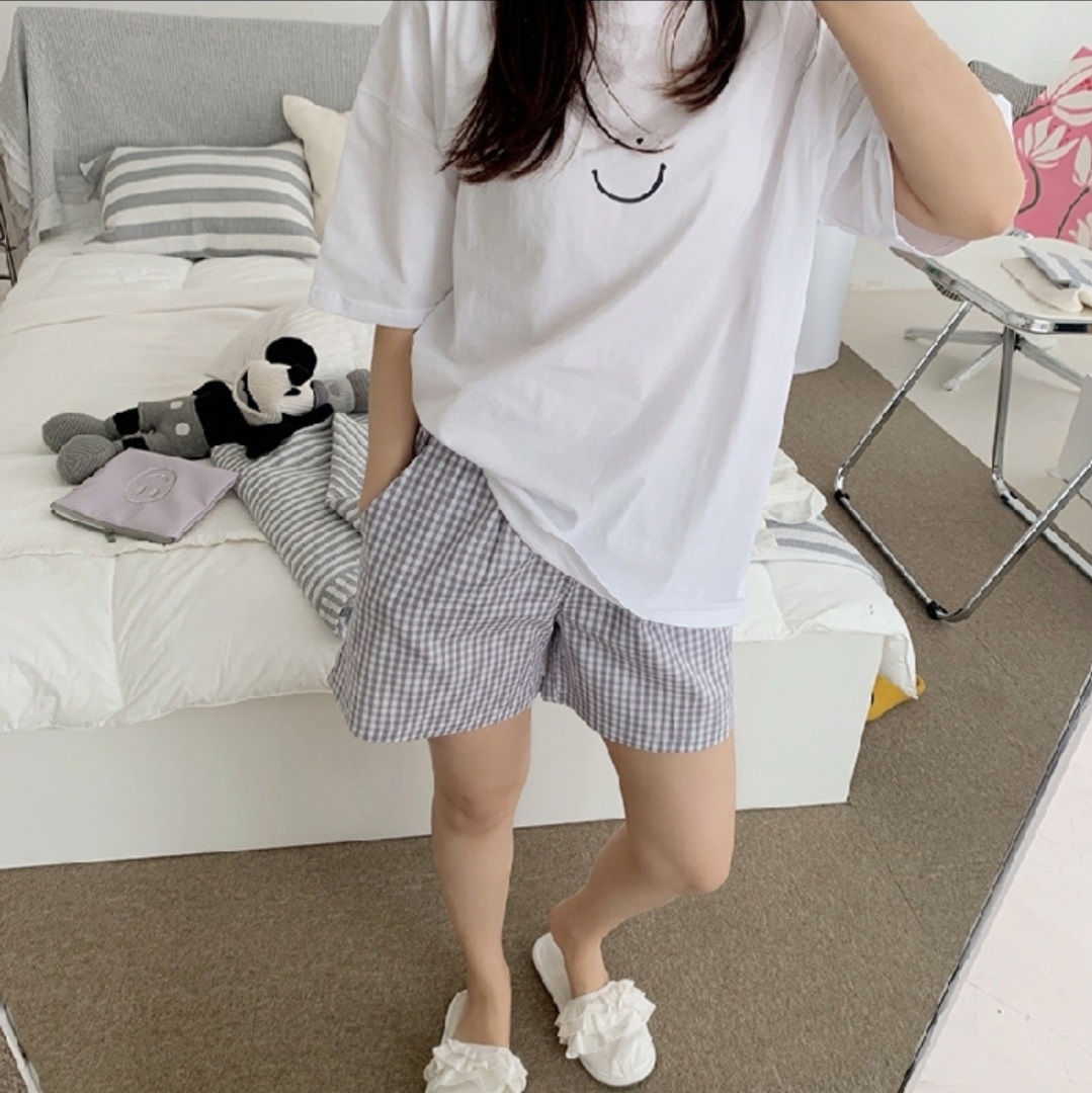 スマイル半袖Tシャツ&ギンガムチェックショートパンツSET | 詳細画像5