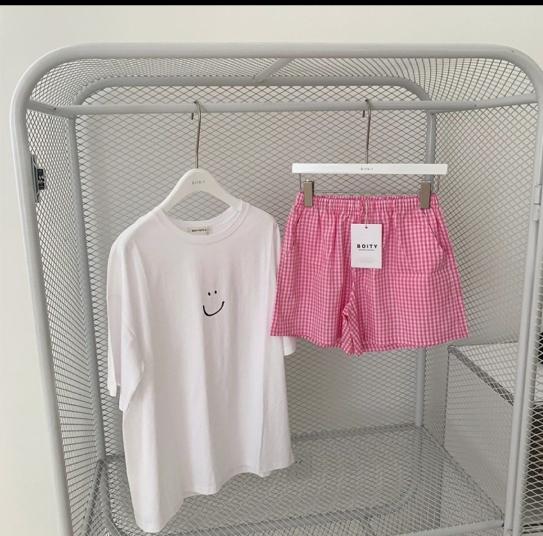 スマイル半袖Tシャツ&ギンガムチェックショートパンツSET | 詳細画像10