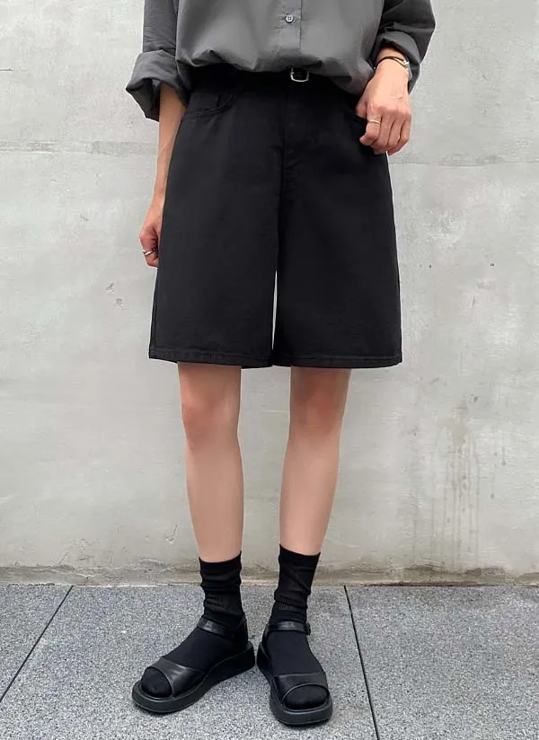 ワイドハーフデニムパンツ | crushj | 詳細画像1