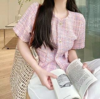 ゴールドボタンフラップツイード半袖ジャケット | 詳細画像11