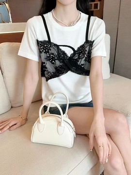 レースビスチェレイヤード風ロゴ半袖Tシャツ | 詳細画像2