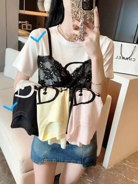 レースビスチェレイヤード風ロゴ半袖Tシャツ | 詳細画像5