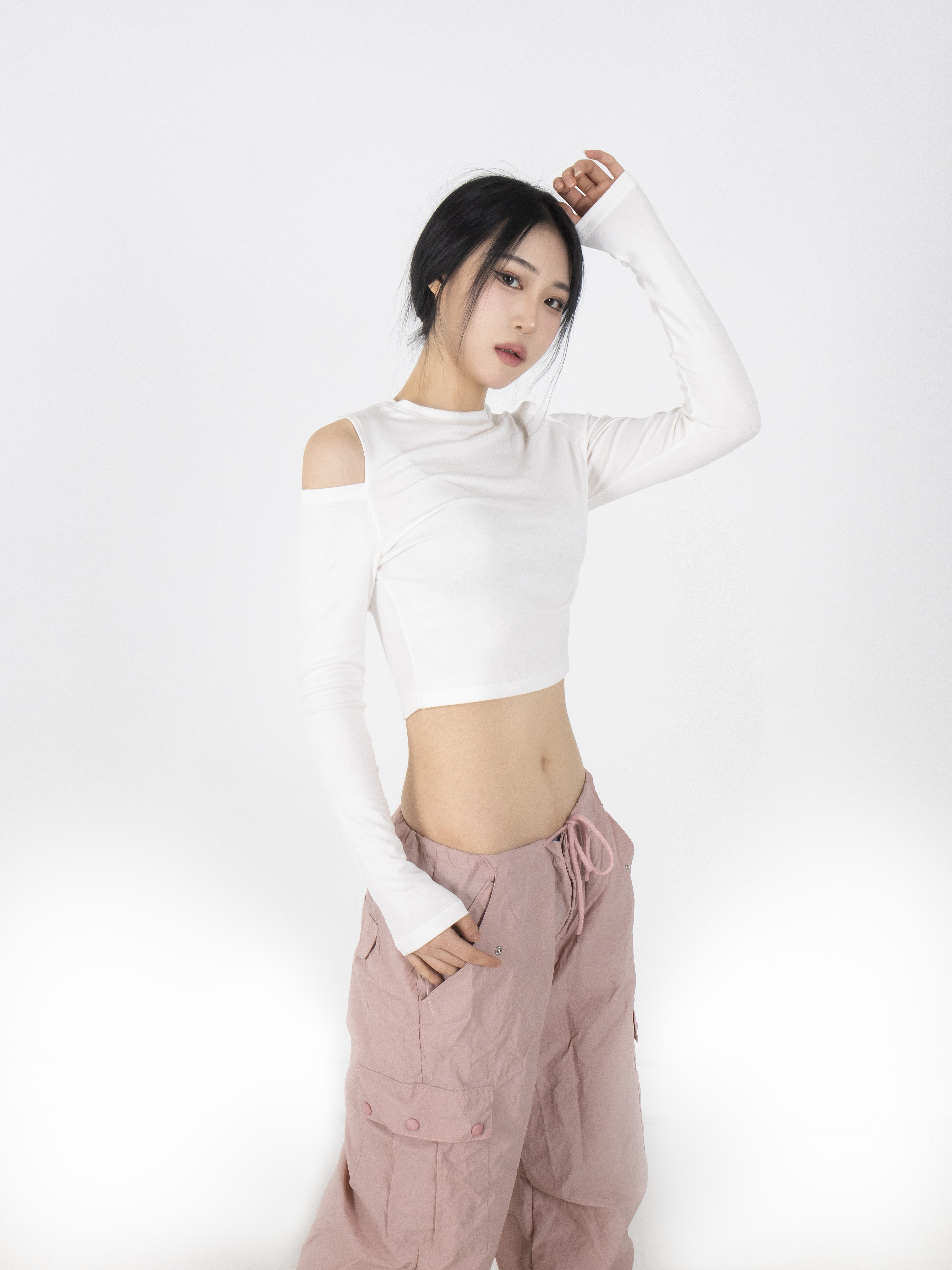 オープンショルダークロップド長袖Tシャツ | 詳細画像14