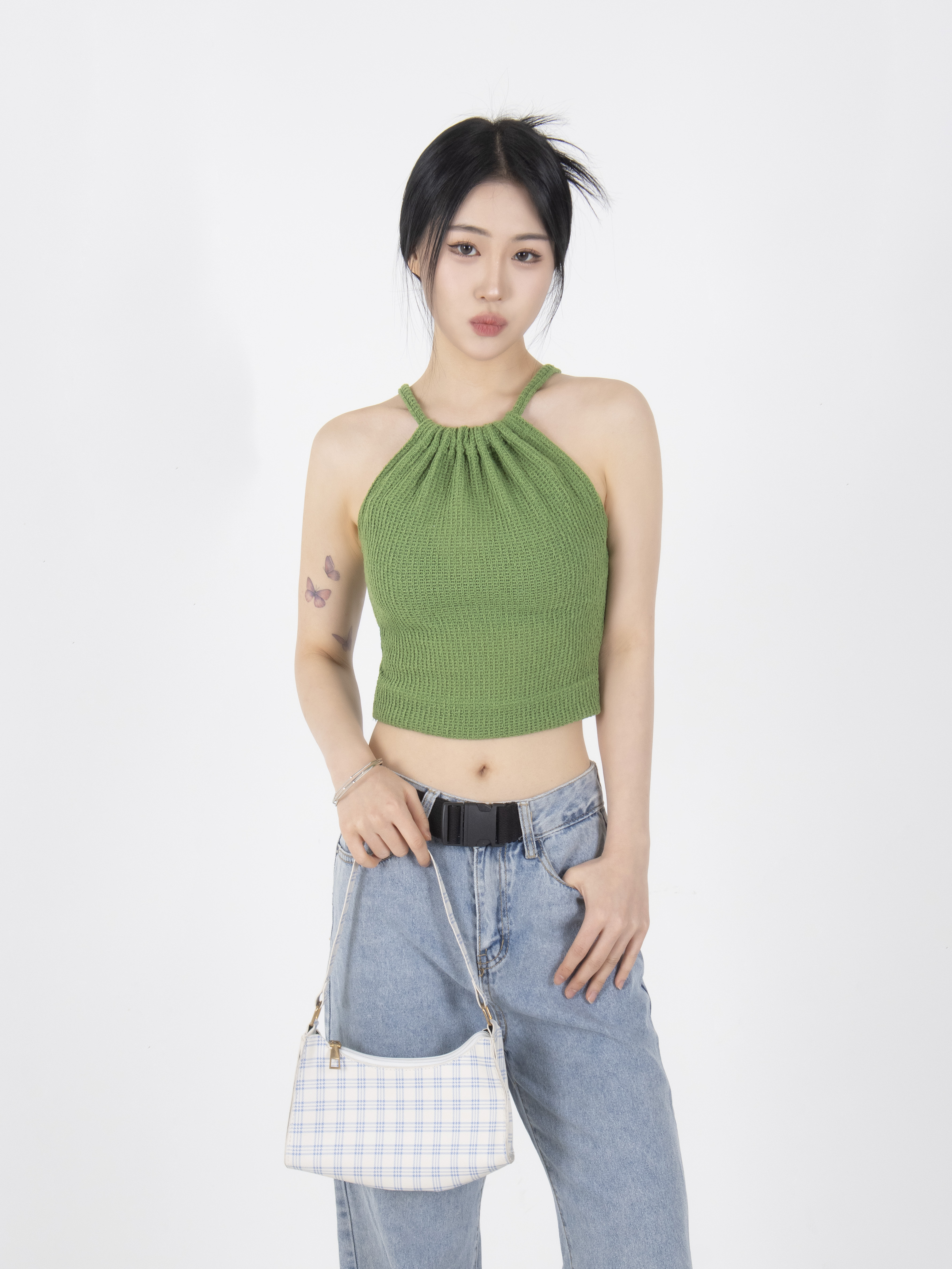 バックレスホルターリボンクロップドキャミソール | 詳細画像17