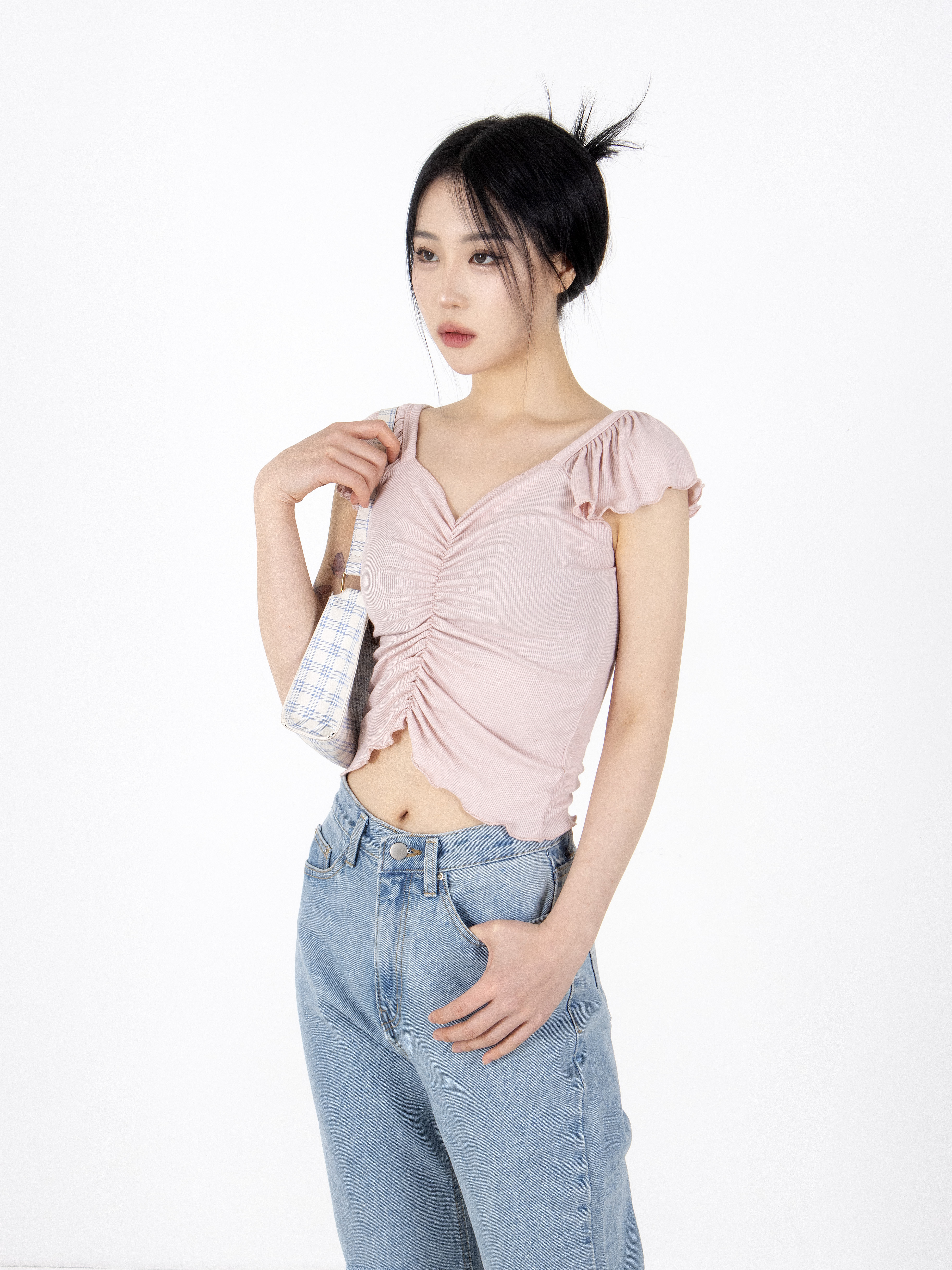 シャーリングフレアキャップスリーブTシャツ | 詳細画像15