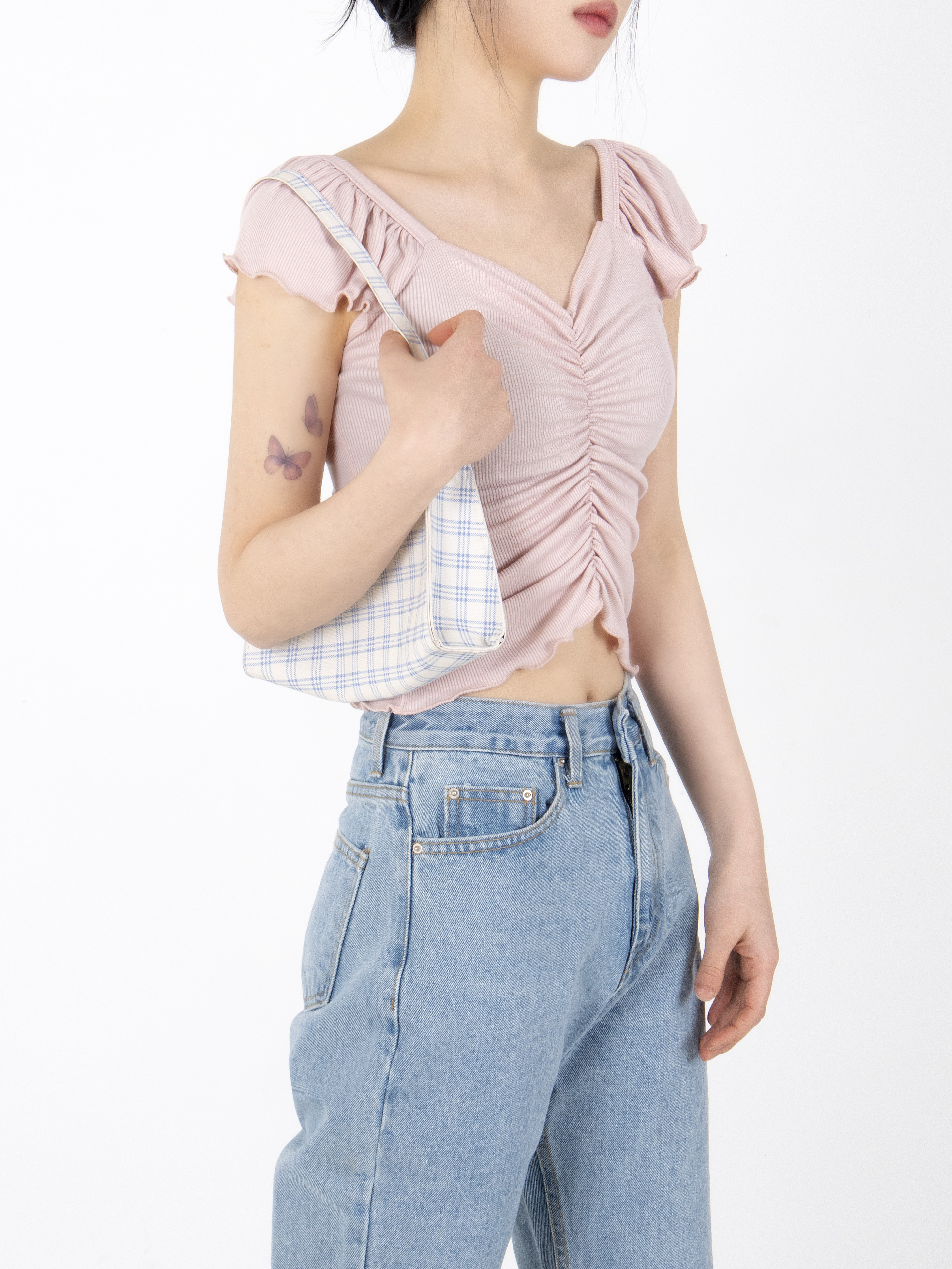 シャーリングフレアキャップスリーブTシャツ | 詳細画像16