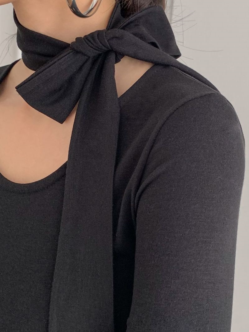 ストラップ付Uネックスリム長袖Tシャツ | 詳細画像10