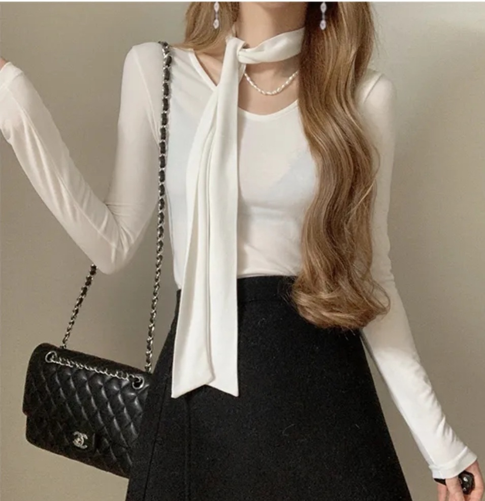 ストラップ付Uネックスリム長袖Tシャツ | 詳細画像13