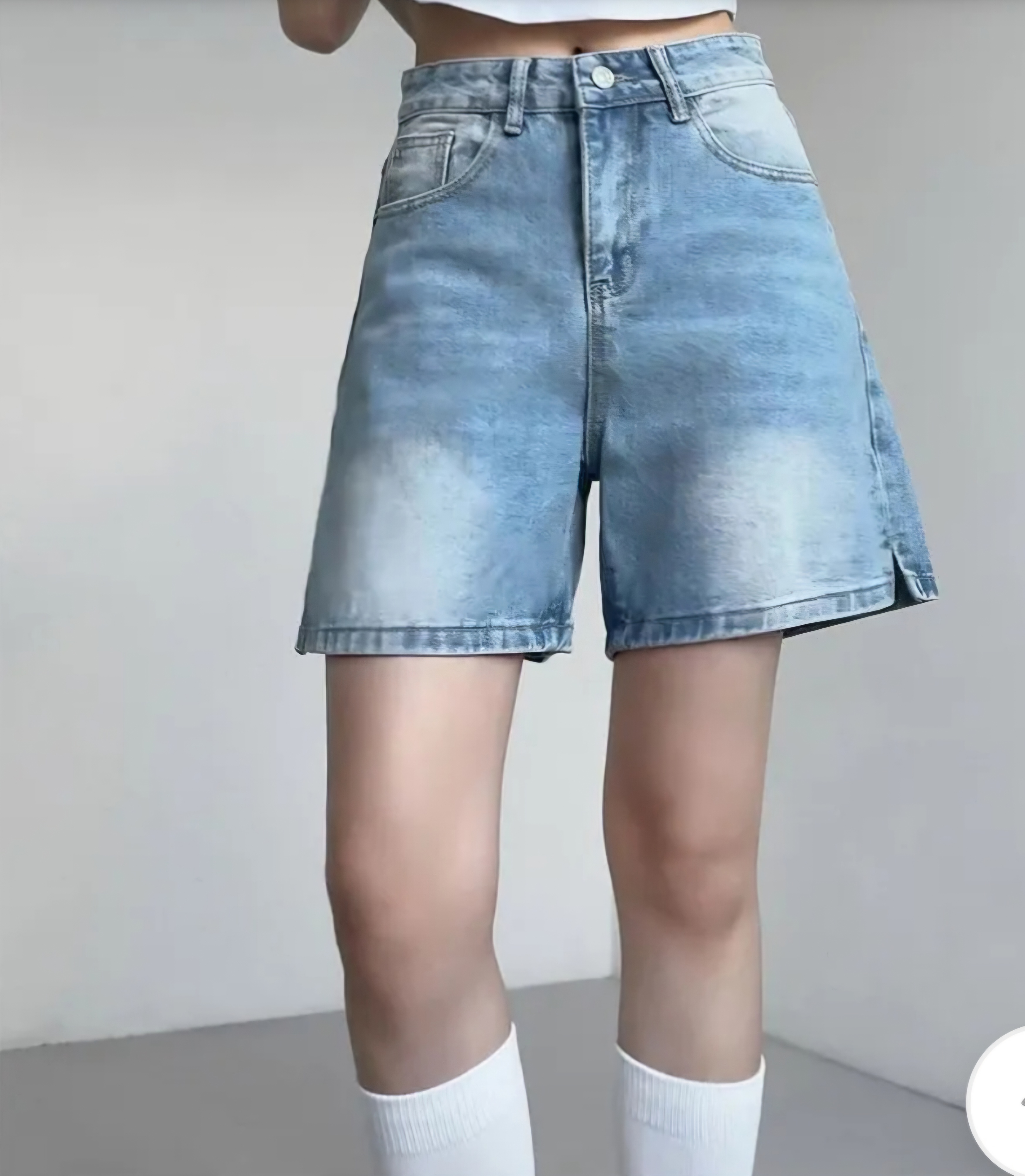ハイウエストスリットデニムショートパンツ | 詳細画像8