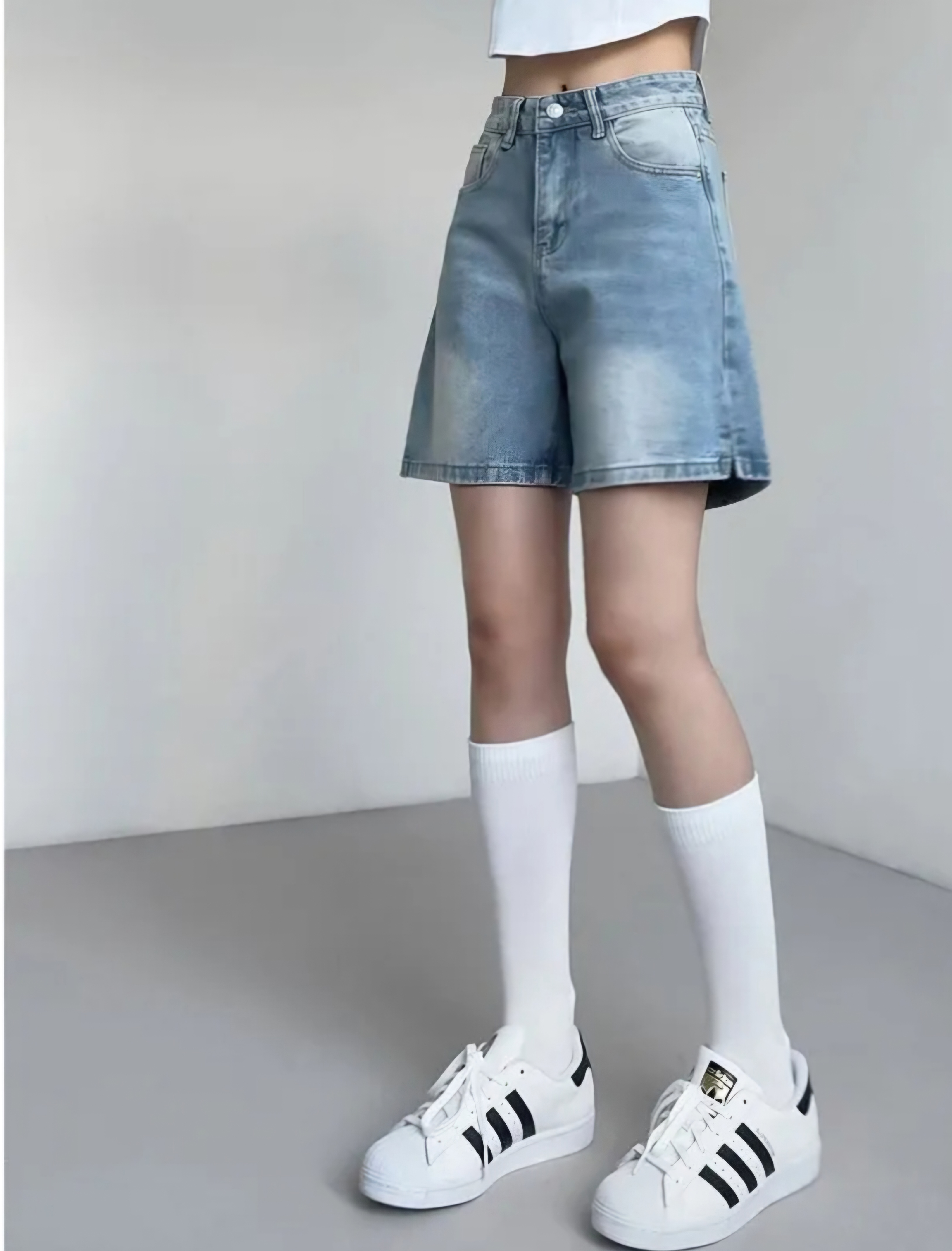 ハイウエストスリットデニムショートパンツ | 詳細画像9