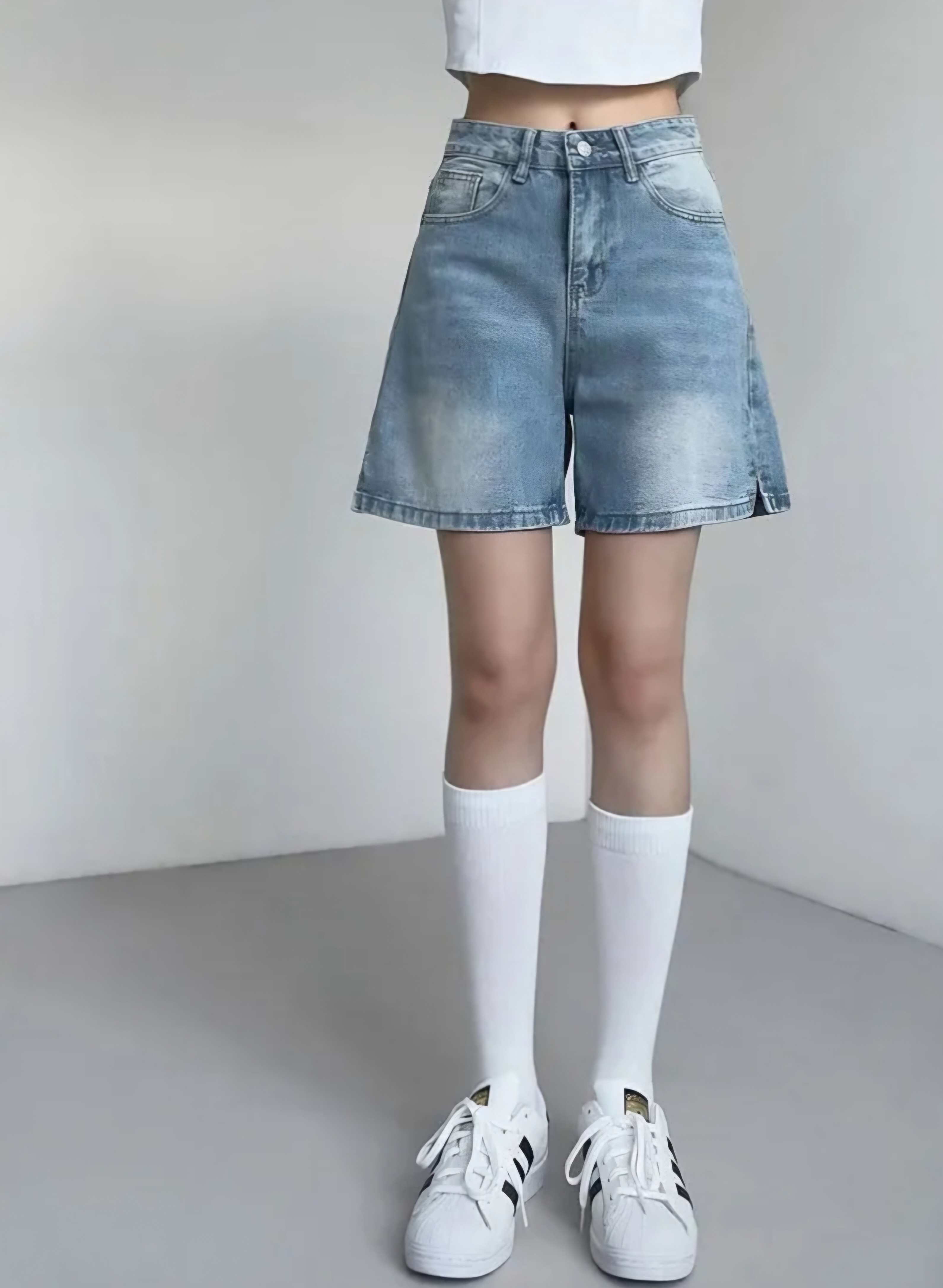 ハイウエストスリットデニムショートパンツ | 詳細画像10