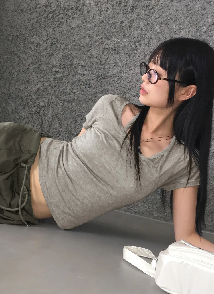 ホルターレイヤード風シアー半袖Tシャツ | WONDERWONDER | 詳細画像1