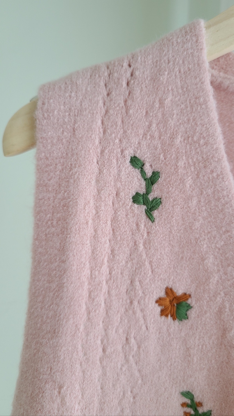 リボンVネック花柄刺繍ニットベスト | 詳細画像14
