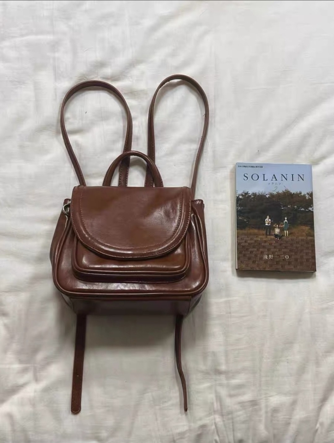 レザー調ポケットフラップミニバックパック | 詳細画像2