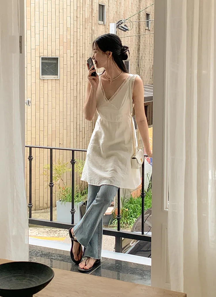 Vネックシルキーノースリミニワンピース | magle | 詳細画像1