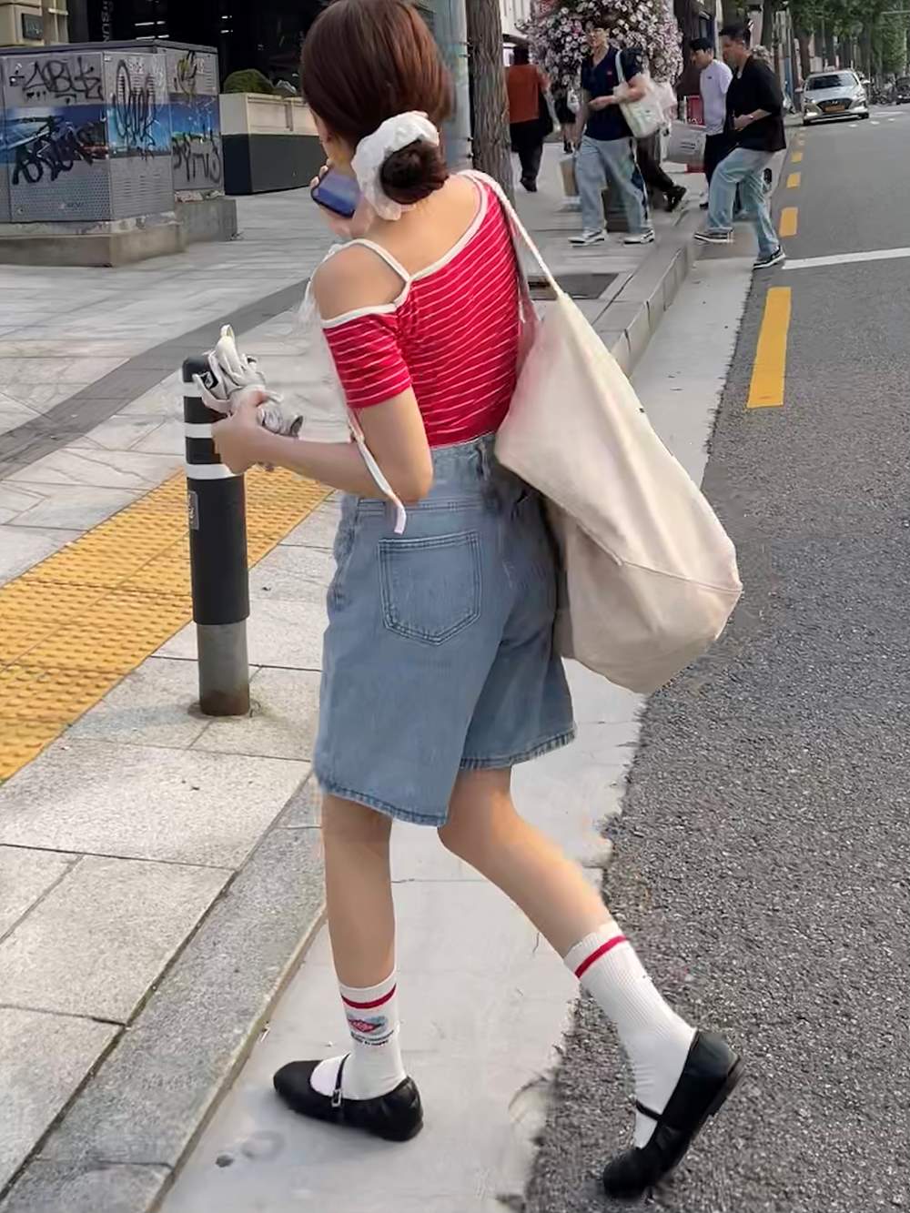 リボンワンショルボーダー半袖Tシャツ | 詳細画像6