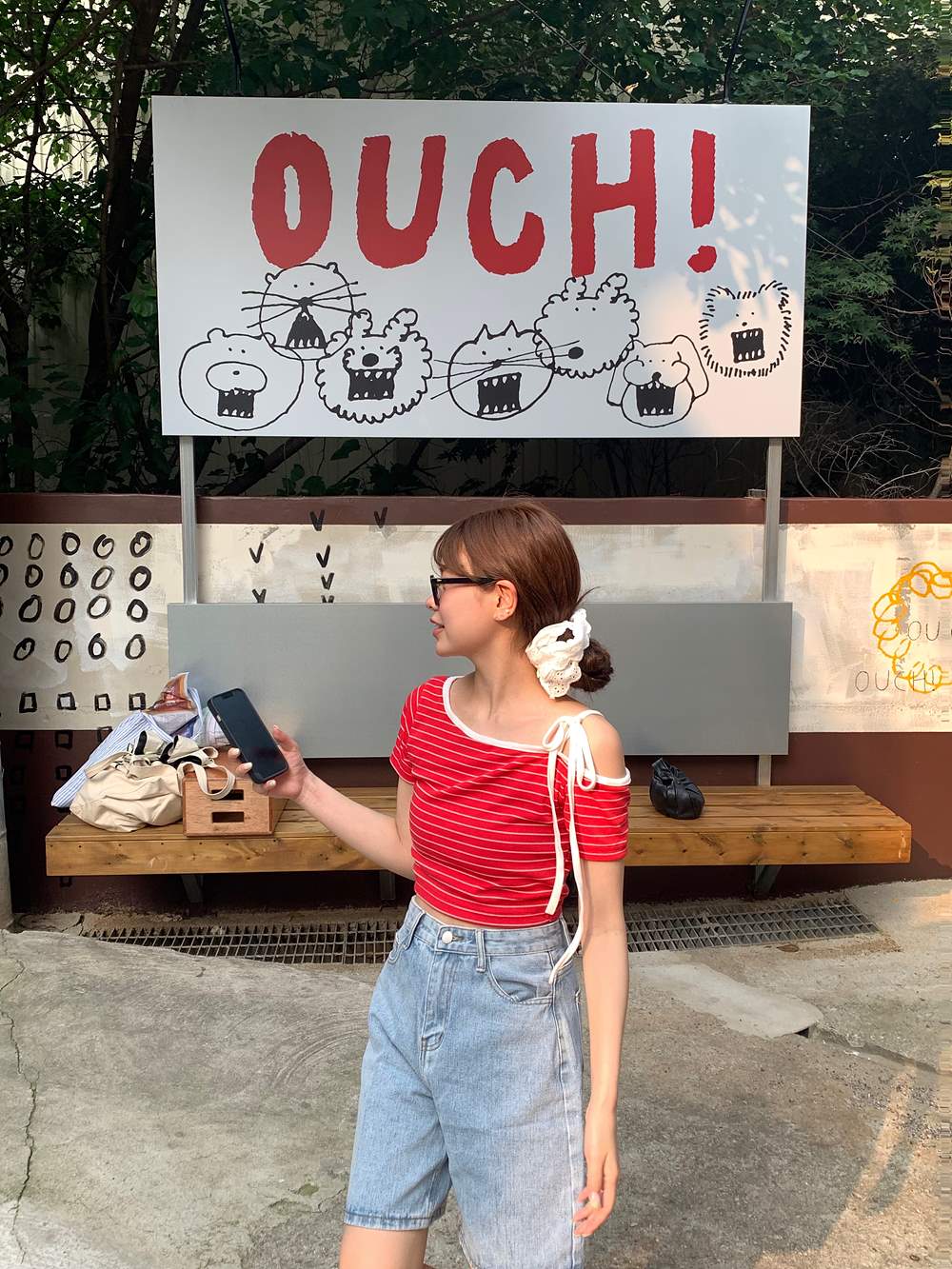 リボンワンショルボーダー半袖Tシャツ | 詳細画像13