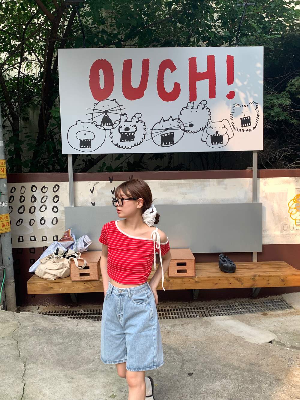 リボンワンショルボーダー半袖Tシャツ | 詳細画像14