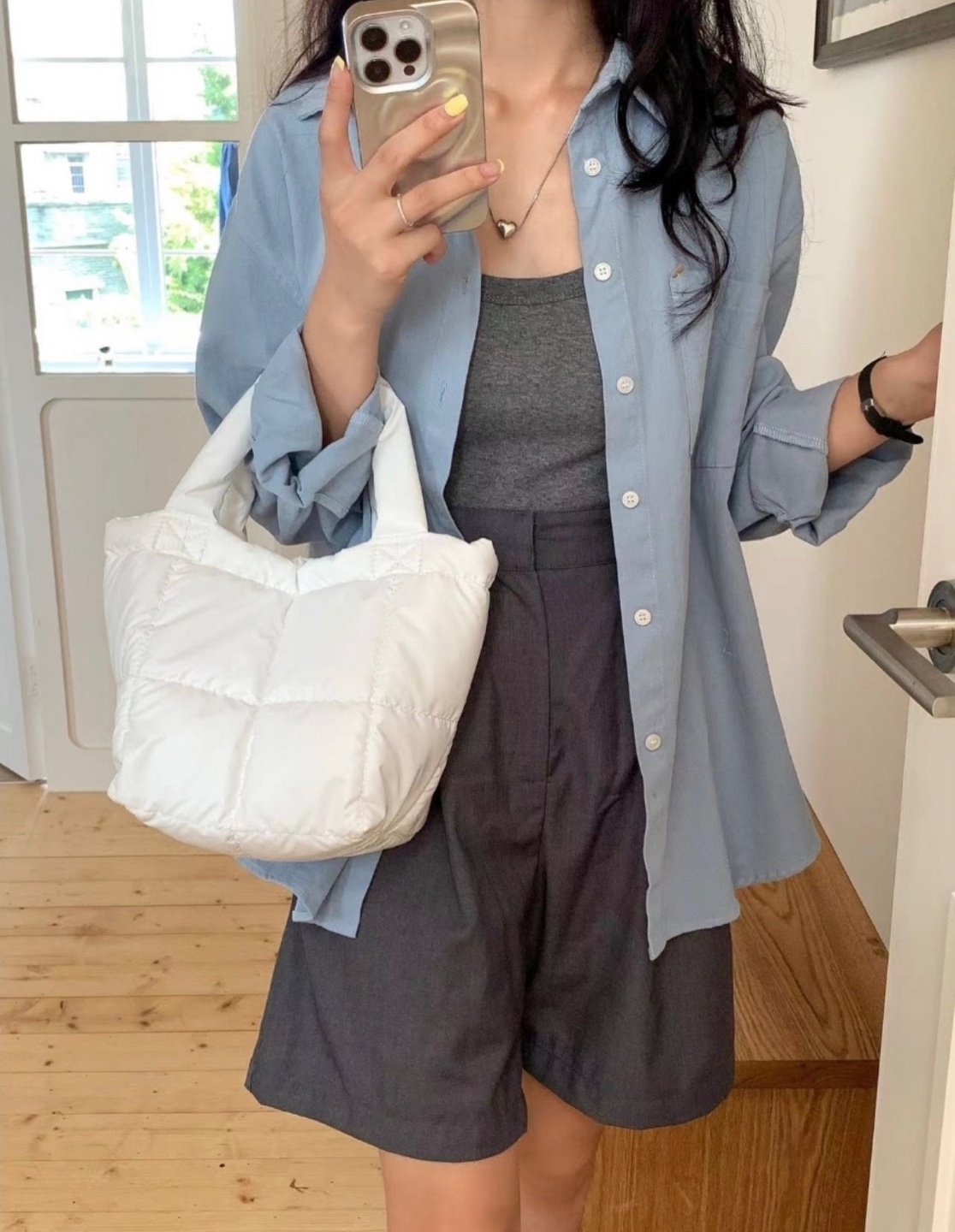 キルティング台形トートバッグ | 詳細画像4