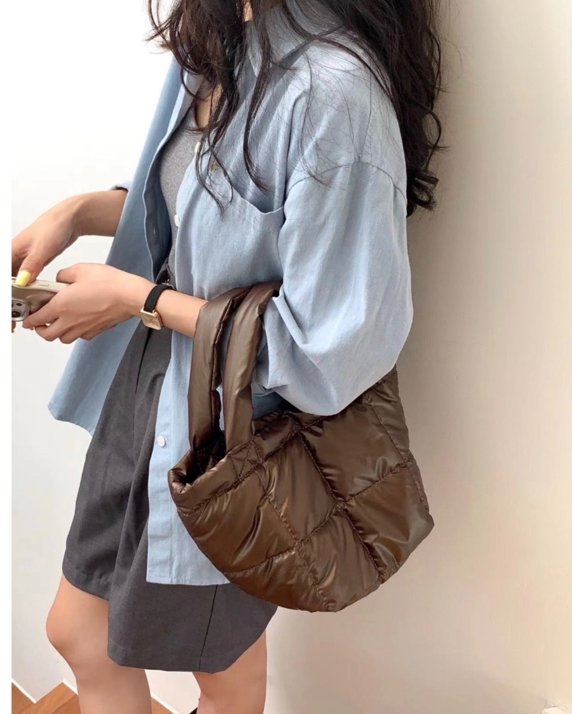 キルティング台形トートバッグ | 詳細画像6