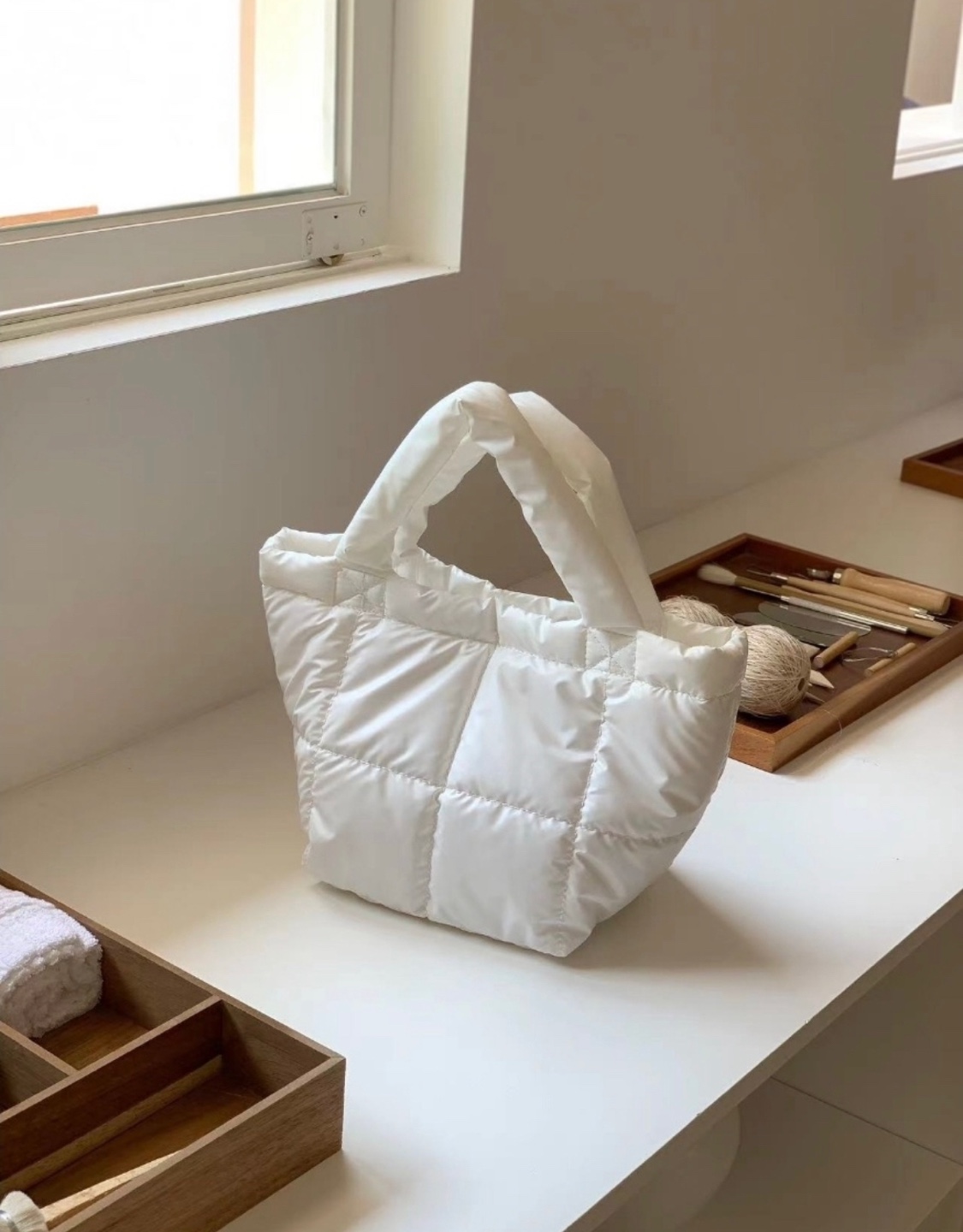 キルティング台形トートバッグ | 詳細画像7