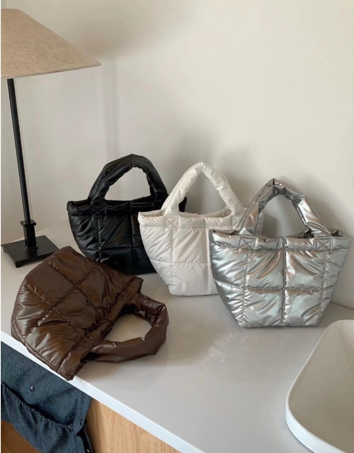 キルティング台形トートバッグ | 詳細画像14