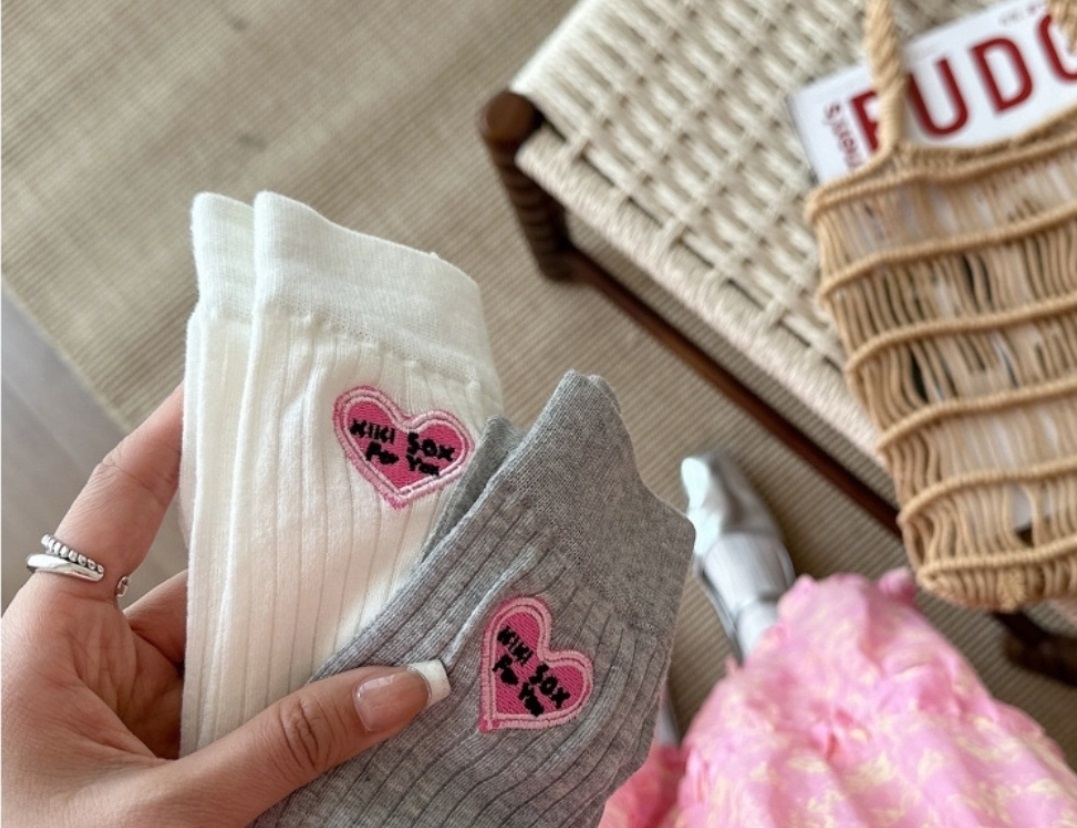 ハート刺繍リブソックス | 詳細画像2