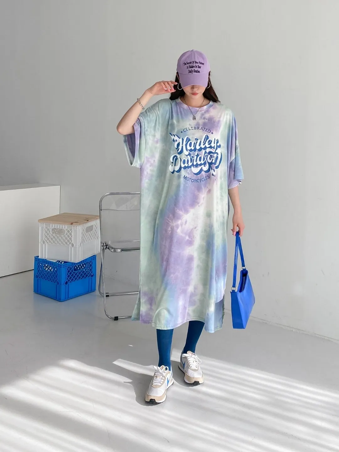タイダイレタリングボクシーTシャツワンピース | 詳細画像1