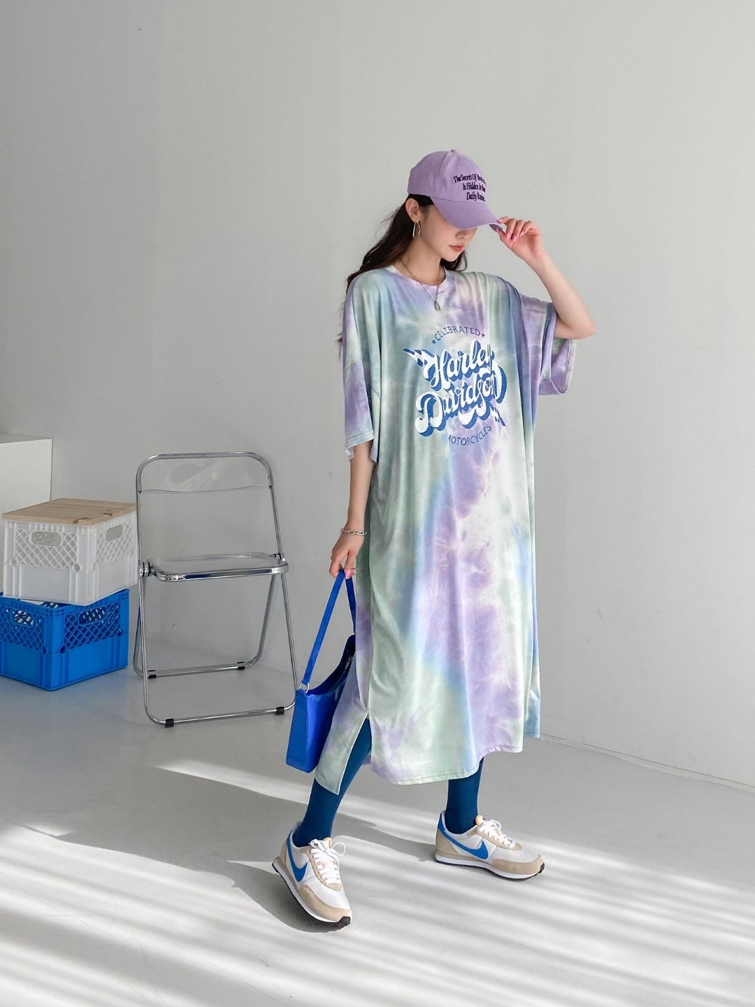 タイダイレタリングボクシーTシャツワンピース | 詳細画像3