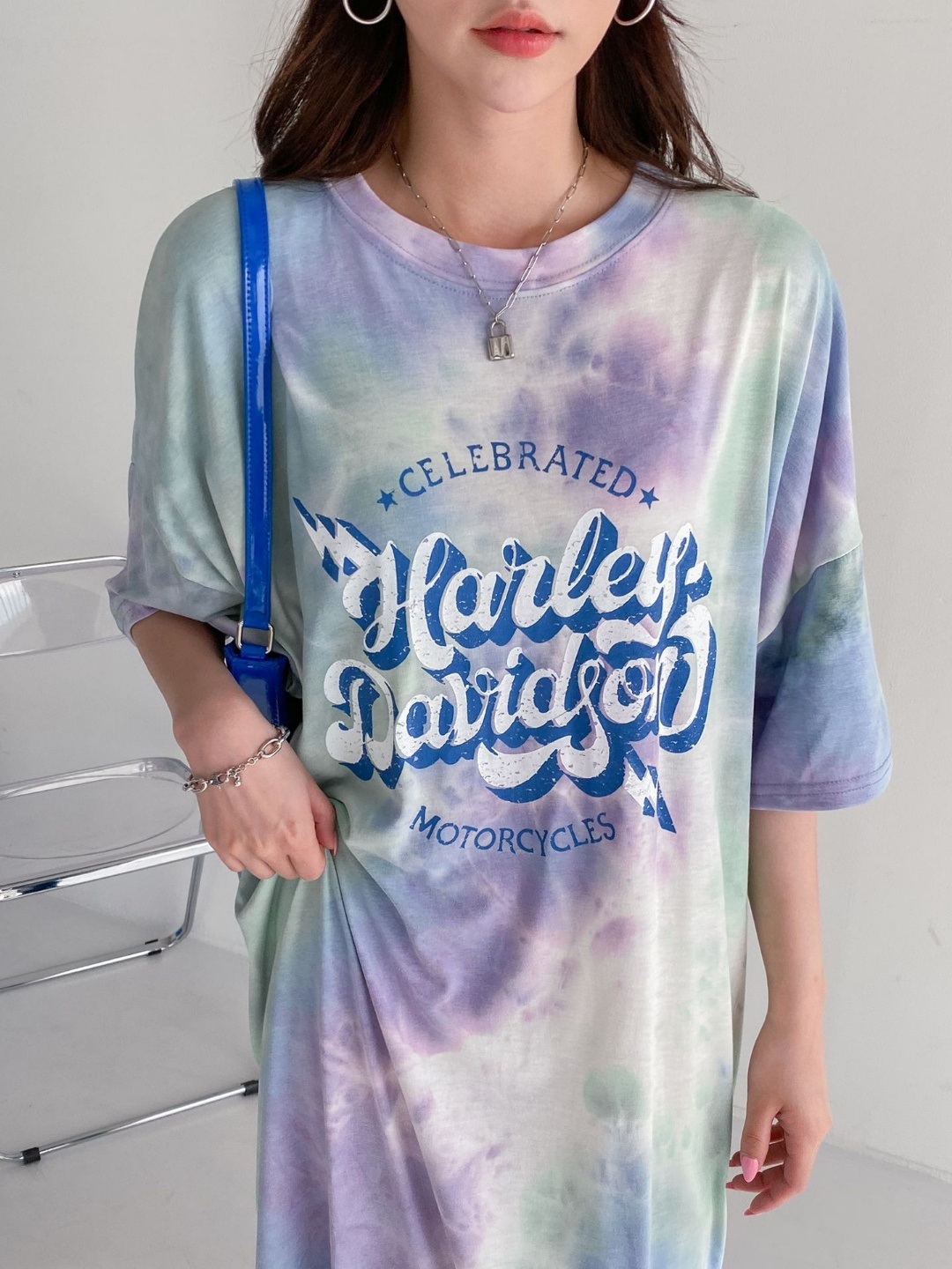 タイダイレタリングボクシーTシャツワンピース | 詳細画像5