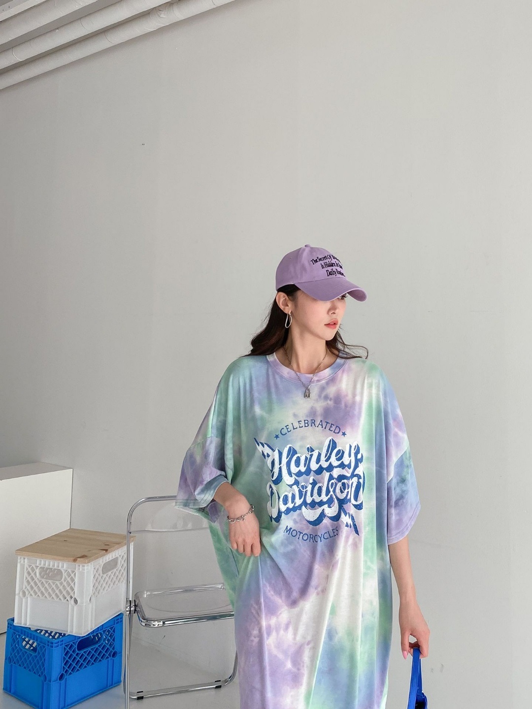 タイダイレタリングボクシーTシャツワンピース | 詳細画像9