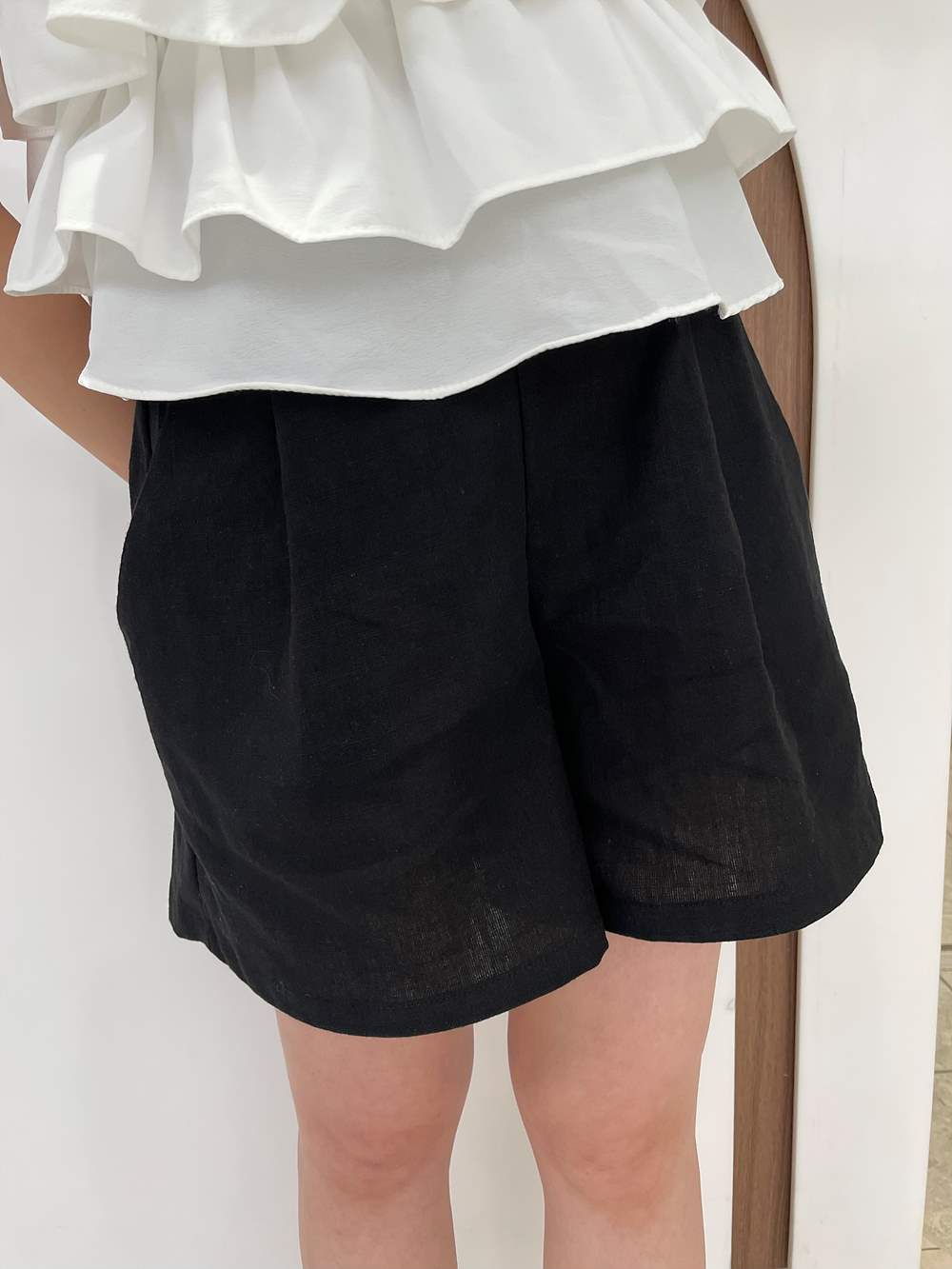 リネン混3分丈キュロットパンツ | 詳細画像5