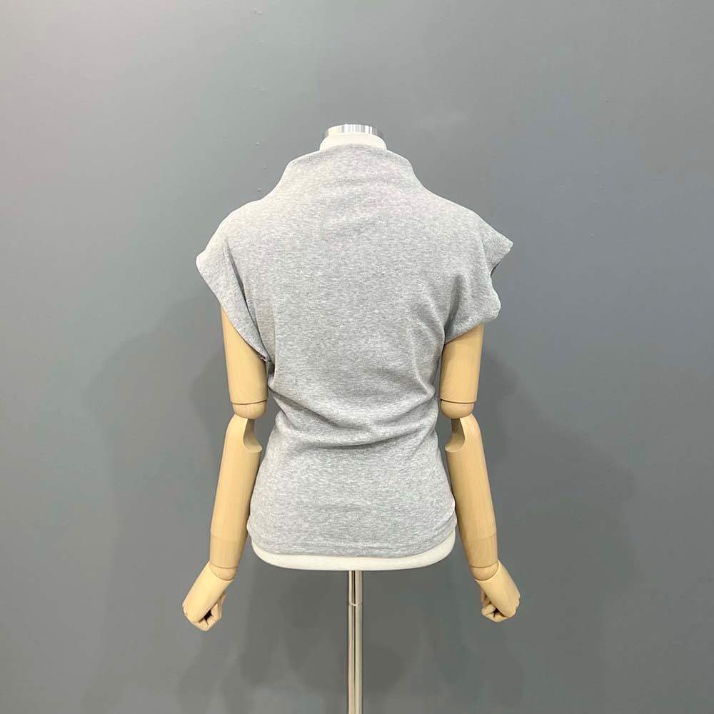 モックネックフレンチスリーブTシャツ | 詳細画像15