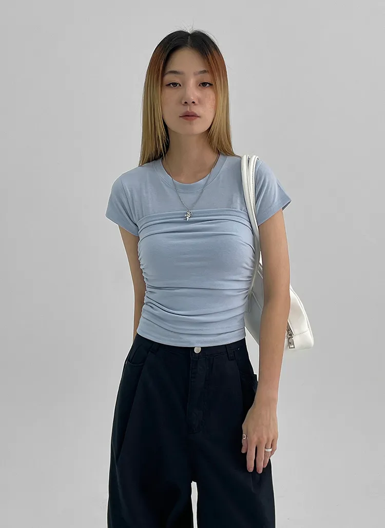 半袖Tシャツ&シャーリングチューブトップSET | blackup | 詳細画像1