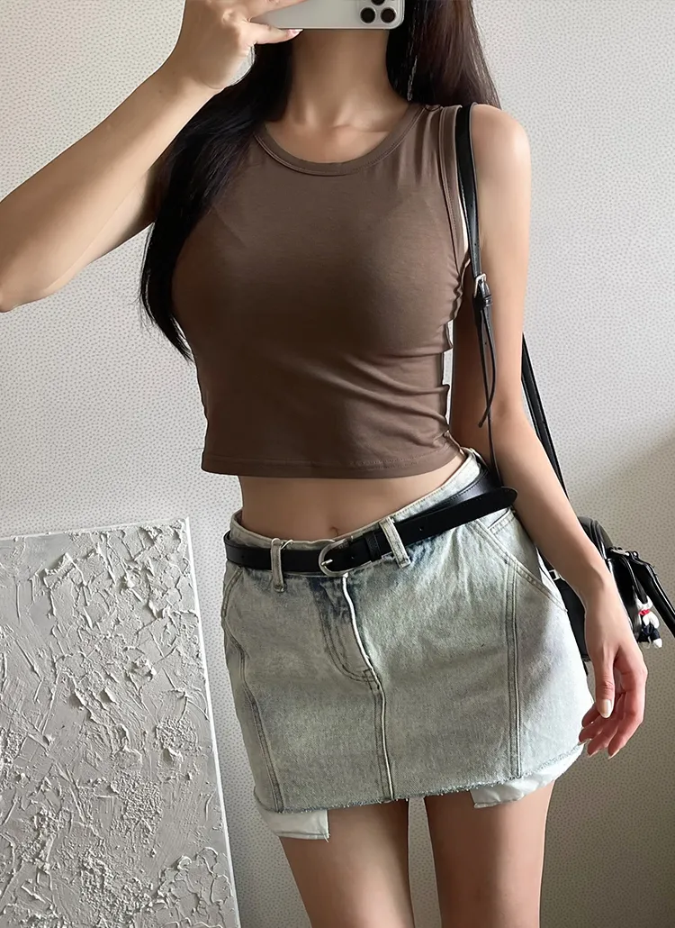 シンプルクロップドタンクトップ | yefit | 詳細画像1