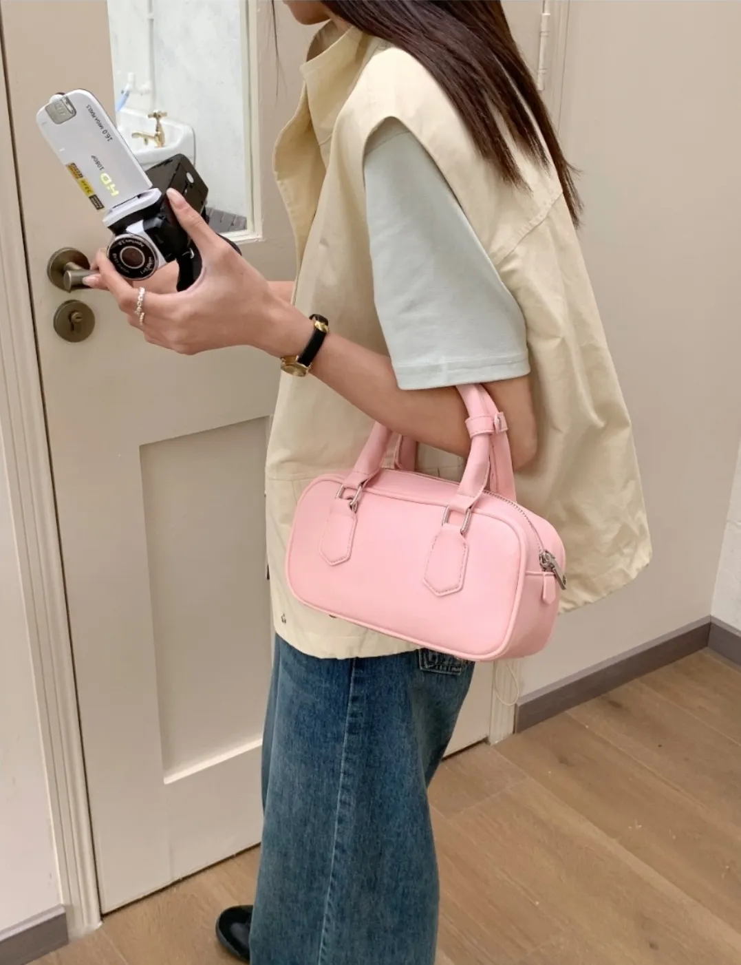 2WAYスクエアリングハンドルミニバッグ | 詳細画像1