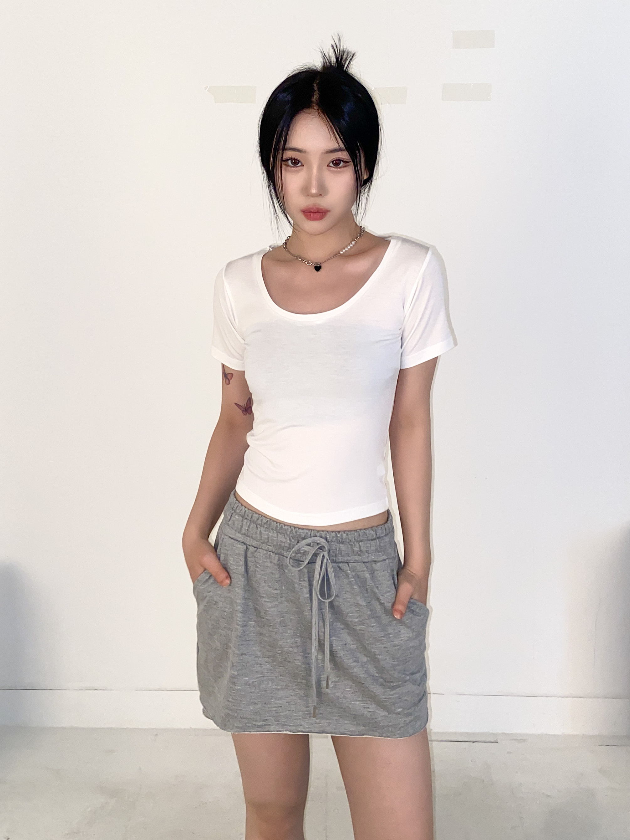 クロップドUネック半袖Tシャツ | 詳細画像5