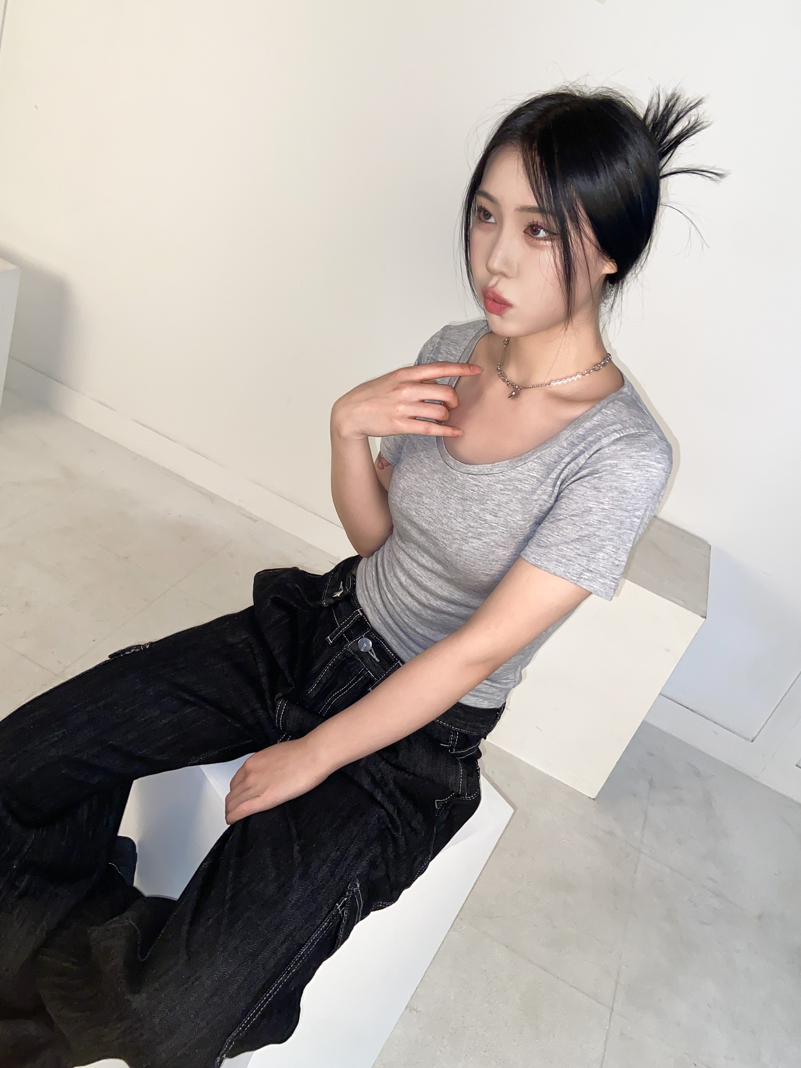 クロップドUネック半袖Tシャツ | 詳細画像10